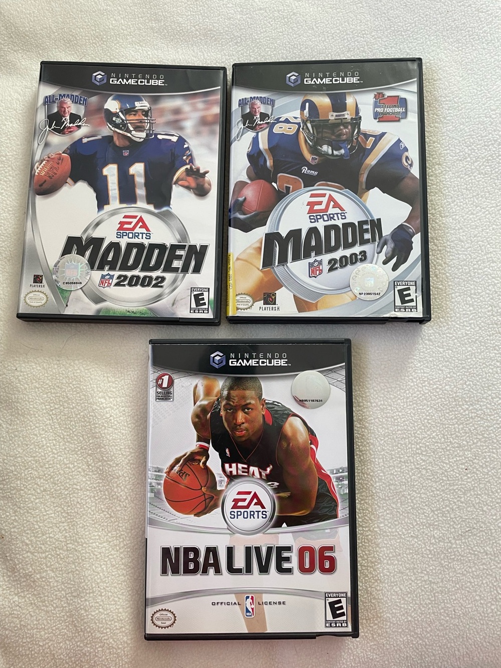 Lot of 3 EA Sports Madden 02 & 03 and NBA Live 06 For Nintendo GameCube CIB